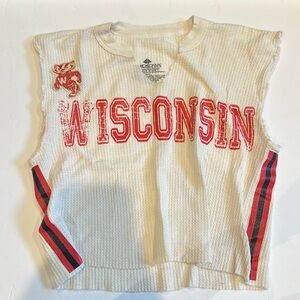 Cropped wisconsin waffle tank